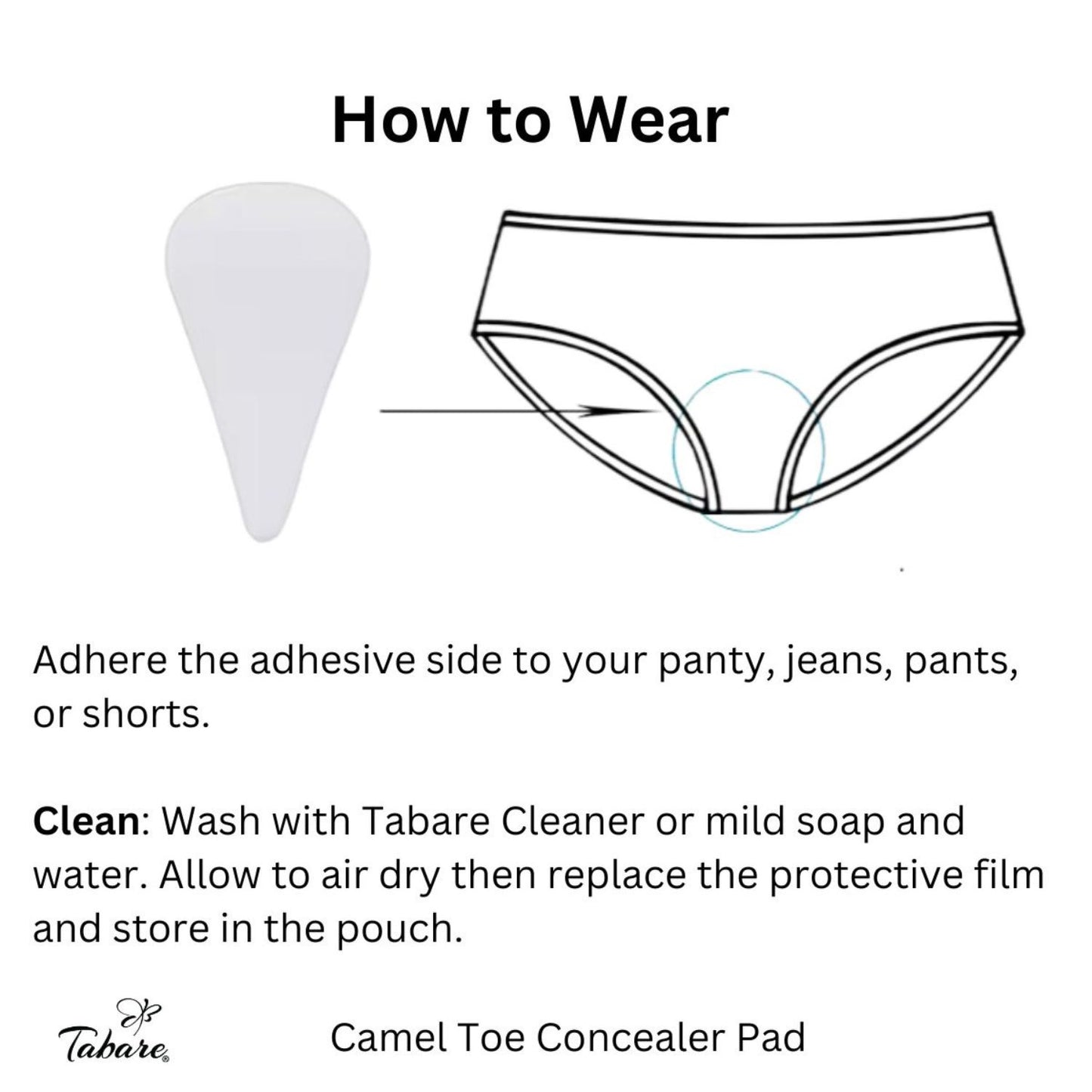 Tabare Camel Toe Concealer Fabric Sponge Pad
