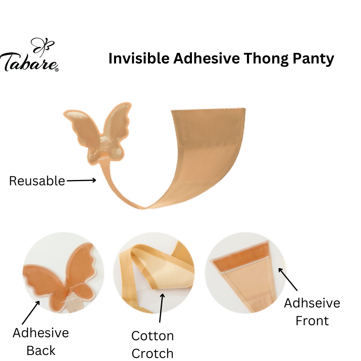 Bare Invisible Thong Adhesive Panty