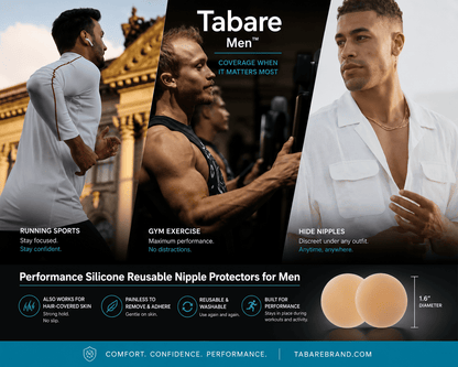 Tabare Men Performance Reusable Silicone Nipple Protectors