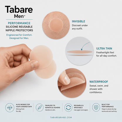 Tabare Men Performance Reusable Silicone Nipple Protectors